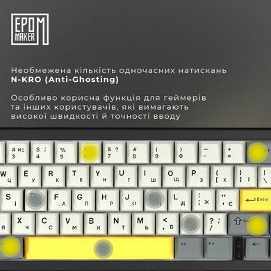 Клавіатура бездротова Epomaker EK68 65% Flamingo Switch Hot-Swap (2.4G/BT/USB) RGB UA Black (EK68-B-F) [606073]