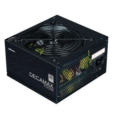 Блок живлення Zalman Decamax (700W) 85%, 80 Plus, 120мм, 1xMB 24pin(20+4), 1xCPU 8(4+4)+4pin, 3xMolex, 6xSATA, 4xPCIe 8pin(6+2) (ZM700-LX3) [109632]