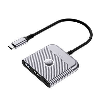 USB-Hub WIWU Traveling 3in1 USB C hub Wi-HB002 Gray (6976975616437) [806489]