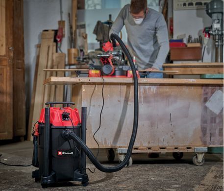 Пилосос професійний Einhell TC-VC 1825 А, 1250 Вт, пластик 25 л, 180 мбар, шланг 2.5 м, кабель 3 м, розетка 2.2 кВт, 4.2 кг (2342485) [105726]