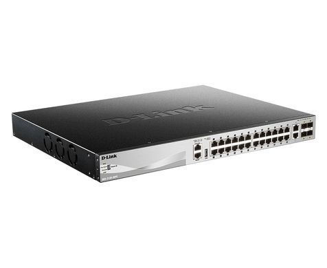 Комутатор D-Link 24xGE PoE, 2x10GE, 4xSFP+, L3 (DGS-3130-30PS) [15020]