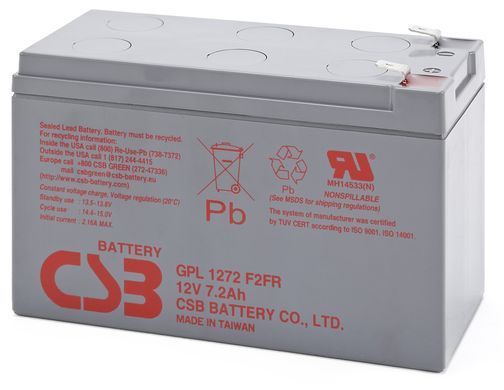 Акумуляторна батарея CSB 12V, 7.2A, термін служби 10 років (GPL1272) [404626]