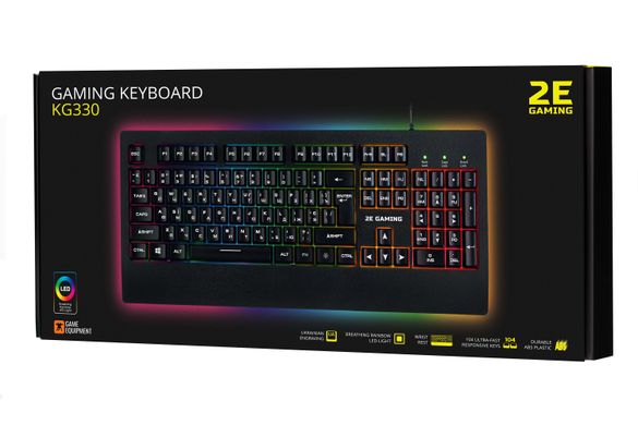 Клавіатура мембранна 2E GAMING KG330 104key (2E-KG330UBK)