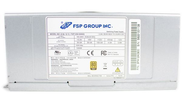 БЖ 1200W FSP 80+ GOLD, 6xPCI-E6+2, 135mm fan, Modular, C20, brown box (FSP1200-50AAG) [402845]