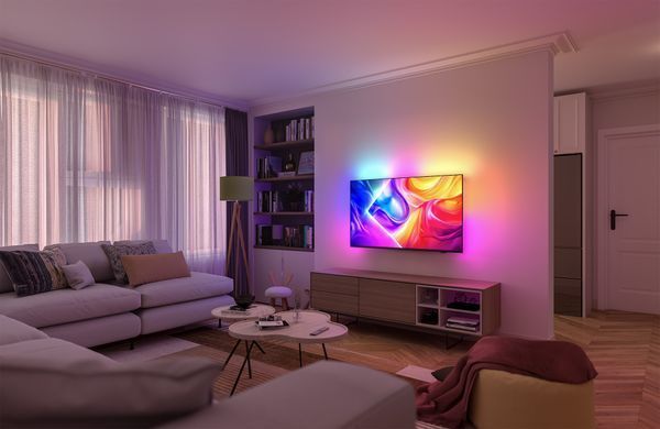 Телевізор 75" Philips QLED 4K 144Hz Smart Titan OS Black Ambilight (75PUS9010/12) [111507]