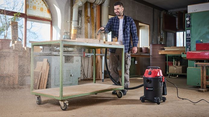 Пилосос професійний Einhell TC-VC 1825 А, 1250 Вт, пластик 25 л, 180 мбар, шланг 2.5 м, кабель 3 м, розетка 2.2 кВт, 4.2 кг (2342485) [105726]
