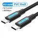 Кабель Vention USB Type-C - USB Type-C (M/M), TPE Round PD 100 W, 5 A, 2 м, Black (COTBH) [604004], фото 1