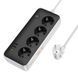 Мережевий подовжувач HOCO AC22 Sunlight 4-bit(PD30W/1C3A) desktop socket(EU/GER) (1.5m) Black (6942007629782) [806394], фото 5