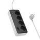 Мережевий подовжувач HOCO AC22 Sunlight 4-bit(PD30W/1C3A) desktop socket(EU/GER) (1.5m) Black (6942007629782) [806394], фото 2