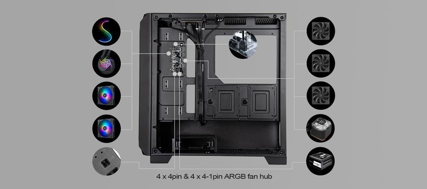 Корпус SilverStone Fara FA312Z-BG без БЖ, 2xUSB3.0, 2x140мм, ARGB VGA 365мм, LCS ready, TG Side Panel, mATX, чорний (SST-FA312Z-BG) [109543]