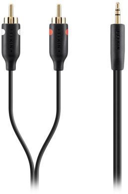 Кабель jack 3.5 > 2xRCA (M/M) Belkin 2м, чорний (F3Y116BT2M) [110935]
