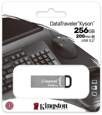 Флеш-накопичувач USB3.2 256GB Kingston DataTraveler Kyson Silver/Black (DTKN/256GB) [607219]