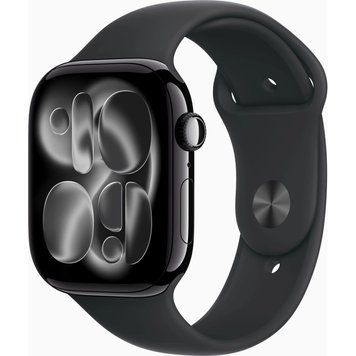 Смарт-годинник Apple Watch Series 11 GPS 46mm Jet Black Aluminium Case with Black Sport Band - M/L (MEUX4RK/A) [714027]