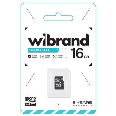 Карта пам'яті microSDHC (UHS-1) Wibrand 16Gb class 10 (WICDHU1/16GB) [802822]