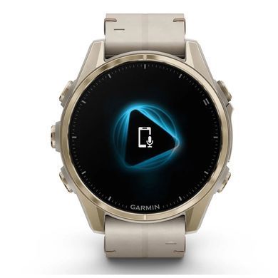 Смарт-годинник Garmin fenix 8 43mm, AMOLED, Saph, SftGldSS/FogGryLeatherBnd, Excl, GPS (010-02903-40) [715917]