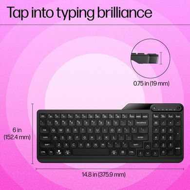 Клавіатура мембранна HP 460 Multi-Device key, BT, EN/UK, чорний (7N7B8AA) [103720]