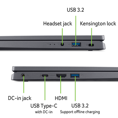 Ноутбук Acer Aspire 14 A14-51M-50AB Steel Gray (NX.KXHEU.002) [200153]