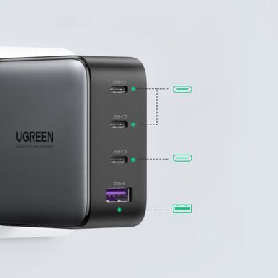 Зарядний пристрій 4xUSB 100W (3xUSB-C+USB-A) Gan Tech Fast GAN Charger чорний CD226 Ugreen (40747) [404015]