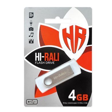 Флеш-накопичувач USB 4GB Hi-Rali Shuttle Series Silver (HI-4GBSHSL) [607200]