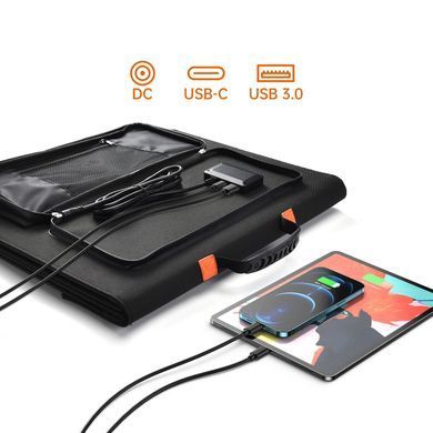 Сонячна панель Choetech 120W DC120W,1*USB QC3.0 18W,1*USB-C PD3.0 60W 177x53см (SC008-V2-BK) [401643]