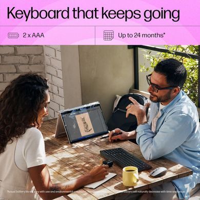 Клавіатура мембранна HP 460 Multi-Device key, BT, EN/UK, чорний (7N7B8AA) [103720]