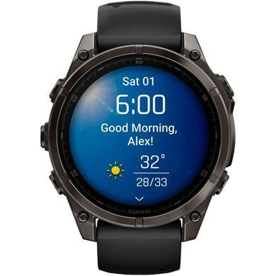Смарт-годинник Garmin Fenix 8 47mm AMOLED Sapphire Carbon Gray DLC Titanium with Black Silicone (010-02904-29) [614796]