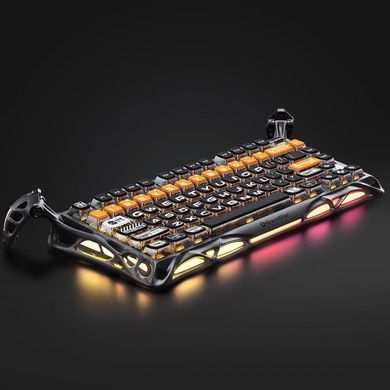 Клавіатура механічна GravaStar Mercury K1 Pro 80keys, GravaStar x Kailh Speedy Mint, BT/WL/USB, RGB, CyberFlare (GSK1PRO_BO_BLK) [114356]