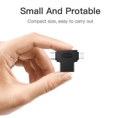 Адаптер Vention USB - USB Type-C + micro USB V 3.0 (F/M) Black (CDIB0) [603690]