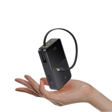 Зовнішній акумулятор Baseus EnerFill FC51 Bipow 2 Pro Digital Display Power Bank with Built-in Cable 20000mAh 22.5W Cosmic Black (E0027701) [806533]