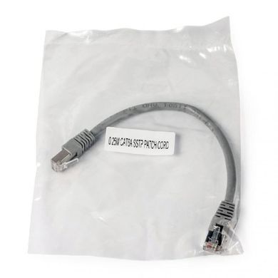 Патч-корд S/FTP Cablexpert литий, 50u "штекер із засувкою, 0.25м, сірий (PP6A-LSZHCU-0.25M) [610149]