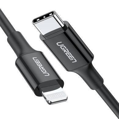 Кабель USB 2.0 Type-C M-Lightning M, 1 м, 3A, Nickel Plating ABS Shell Чорний, US171 UGREEN (60751) [404197]