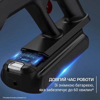 Пилосос Rowenta безпровідний X-Force Flex 12.60 Neo Auto Aqua Allergy, 150Вт, конт пил -0.65л, автон. робота до 60хв, вага-3кг, НЕРА, чорно-синій (RH9LC1WO) [102417]