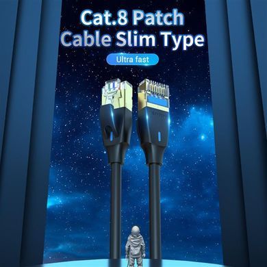 Патч-корд Vention CAT 8 SFTP Ethernet Slim Type, 3 m, Black (IKIBI) [610170]