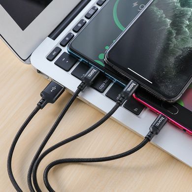 Кабель HOCO X14 3-in-1 Times speed charging cable iP+Micro+Type-C Black (6931474719157) [805284]