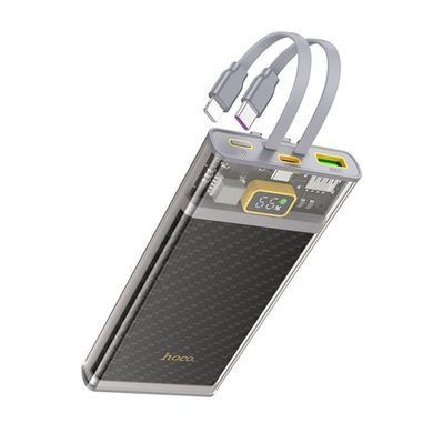Зовнішній акумулятор HOCO J104 Discovery edition 22.5W fully compatible power bank with cable(10000mAh) Gray (6931474788955) [805550]