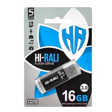 Флеш-накопичувач USB3.0 16GB Hi-Rali Rocket Series Black (HI-16GB3VCBK) [607099]