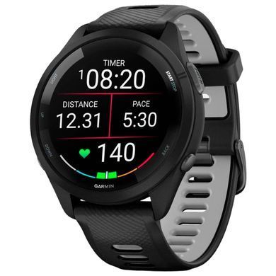 Смарт-годинник Garmin Forerunner 265 Black Bezel and Case with Black/Powder Gray Silicone Band (010-02810-50) [608223]