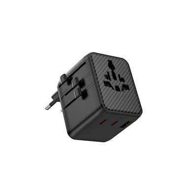 Мережевий фільтр WIWU 25W Warrior GaN Universal Adapter 2C1A Wi-UA011 Black (6977703656626) [806490]