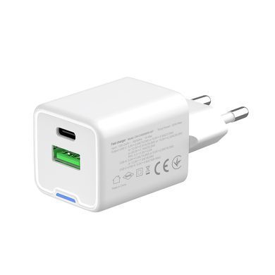 Мережевий зарядний пристрій ColorWay GaN Mini 35W PD Port PPS USB (Type-C PD + USB QC4.0) White (CW-CHS055PD-WT) [603366]