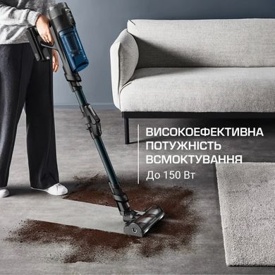Пилосос Rowenta безпровідний X-Force Flex 12.60 Neo Auto Aqua Allergy, 150Вт, конт пил -0.65л, автон. робота до 60хв, вага-3кг, НЕРА, чорно-синій (RH9LC1WO) [102417]