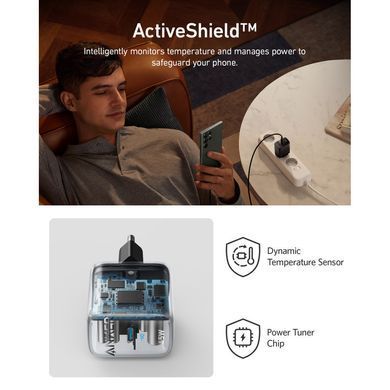 Мережевий зарядний пристрій Anker PowerPort 313 - 45W PD + PPS USB-C Black (A2643G11) [603226]