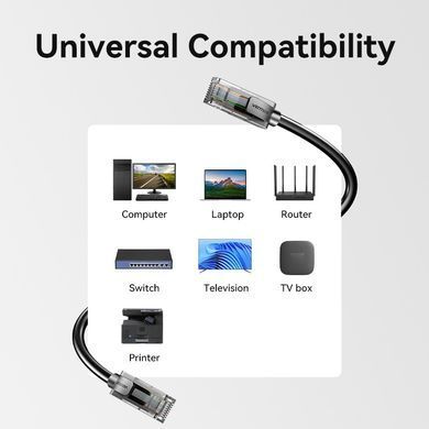 Мережевий кабель Vention Cat5e UTP Ethernet Patch Cable 3M Black (IABBI) [803217]