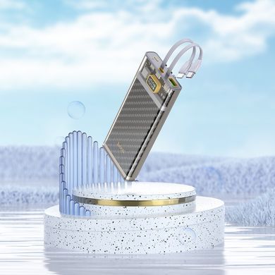 Зовнішній акумулятор HOCO J104 Discovery edition 22.5W fully compatible power bank with cable(10000mAh) Gray (6931474788955) [805550]