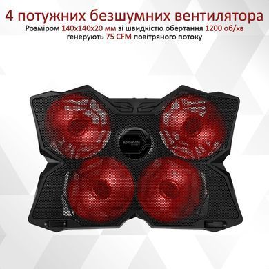 Охолоджуюча пiдставка для ноутбука Promate AirBase-3 Black (airbase-3.black) [605053]