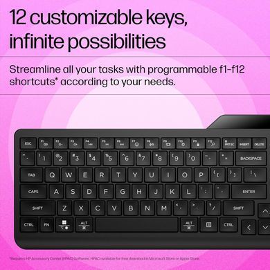Клавіатура мембранна HP 460 Multi-Device key, BT, EN/UK, чорний (7N7B8AA) [103720]