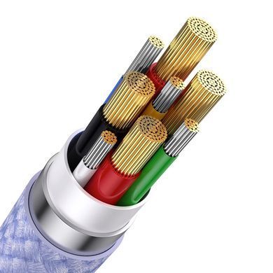 Кабель Baseus Flash Series Ⅱ Two-for-three Charging Cable U+C to M+L+C 100W 1.2m Purple (CASS030105) [802616]