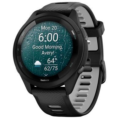 Смарт-годинник Garmin Forerunner 265 Black Bezel and Case with Black/Powder Gray Silicone Band (010-02810-50) [608223]