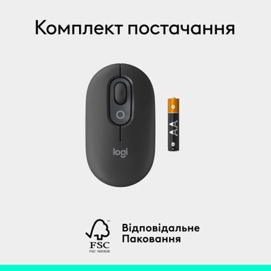 Миша бездротова Logitech Pop Mouse with Emoji Graphite (910-007412) [606669]