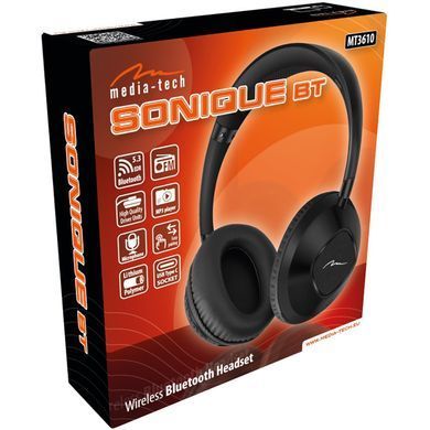 Гарнітура Media-Tech SONIQUE DS-2 Bluetooth+3,5мм, Li-Pol, Black (MT3610) [402506]