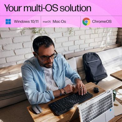 Клавіатура мембранна HP 460 Multi-Device key, BT, EN/UK, чорний (7N7B8AA) [103720]